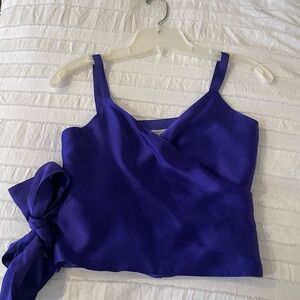 Vibrant Purple Sleeveless Tie Front Camisole